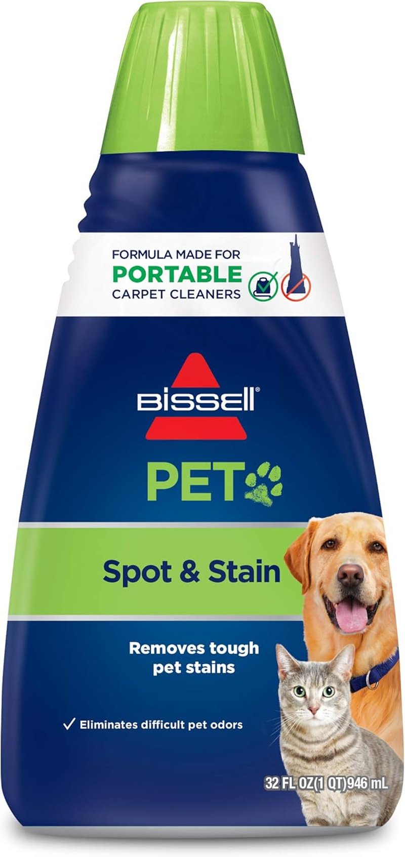 Bissell 74R7 Portable Pet Stain & Odor Removal Machine Formula - 32 Ounce Solution