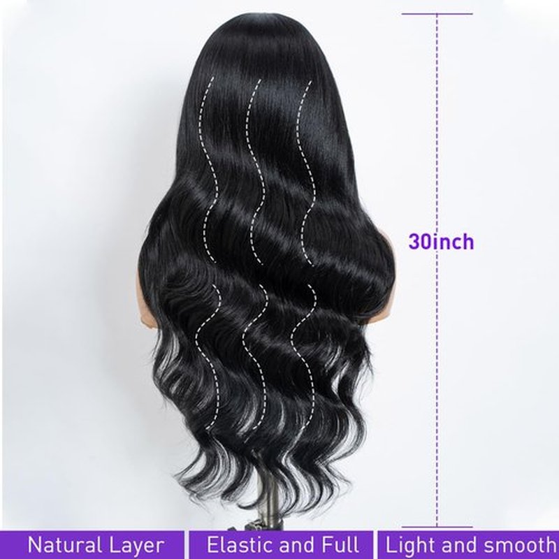 Joedir 26" Big Curly Wavy 13x4 Free Parting HD Lace Frontal Wigs Pre Plucked Natural Hairline High Temperature Synthetic Wigs For Women(Black Color)