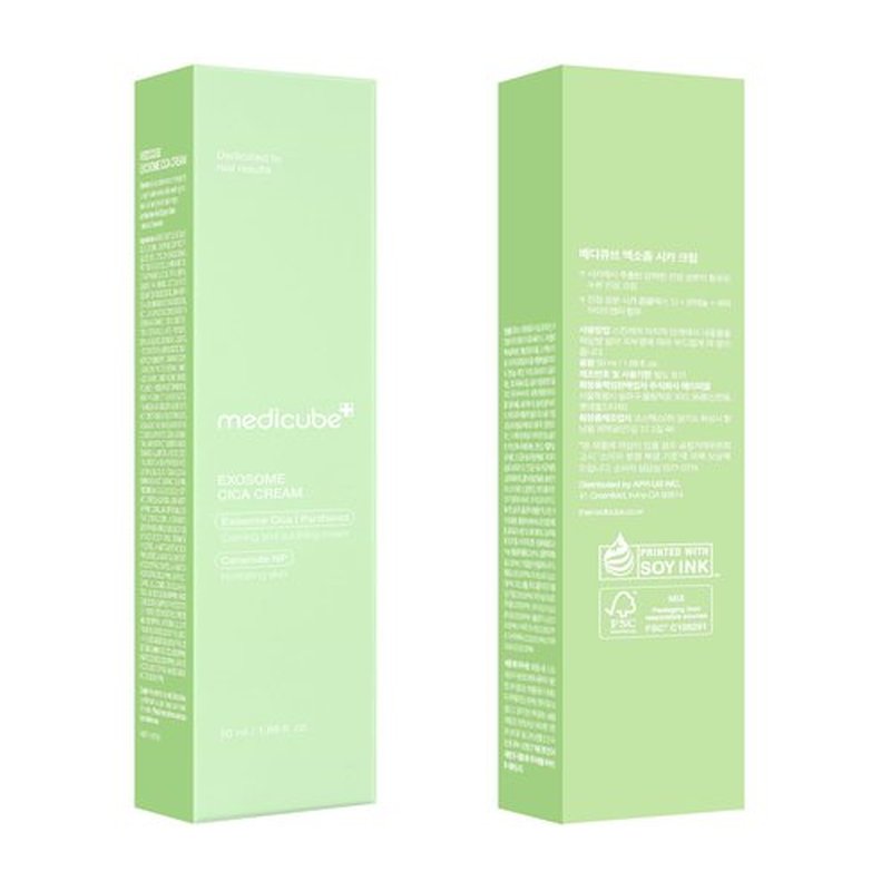medicube Exosome Cica Tea Tree Cream for Sensitive Skin with Centella Asiatica help reduce redness and breakouts. | Low-irritating, Moisturizing Daily Texture Care | Korean Skincare | 1.7 fl oz