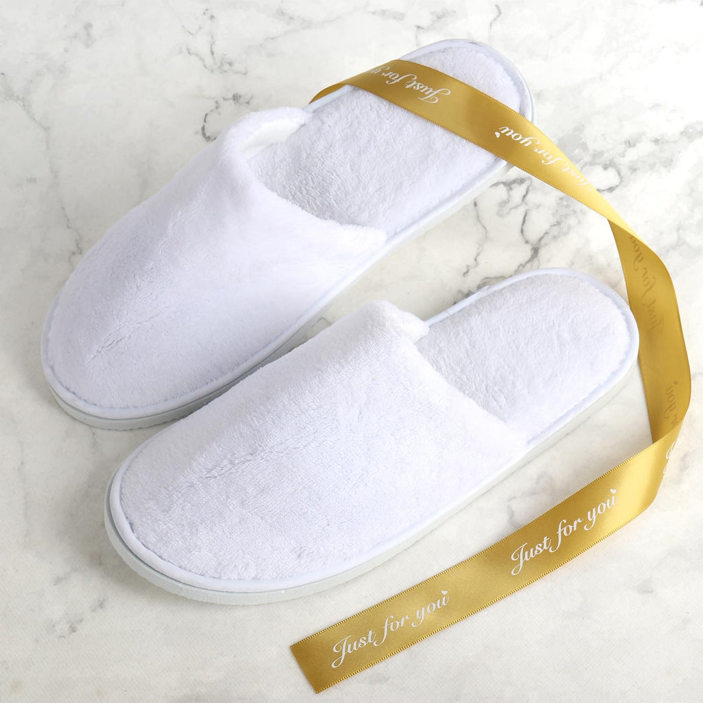 QatmMkt 10 Pairs Disposable Guest Slippers, Coral Fleece One Size Slippers
