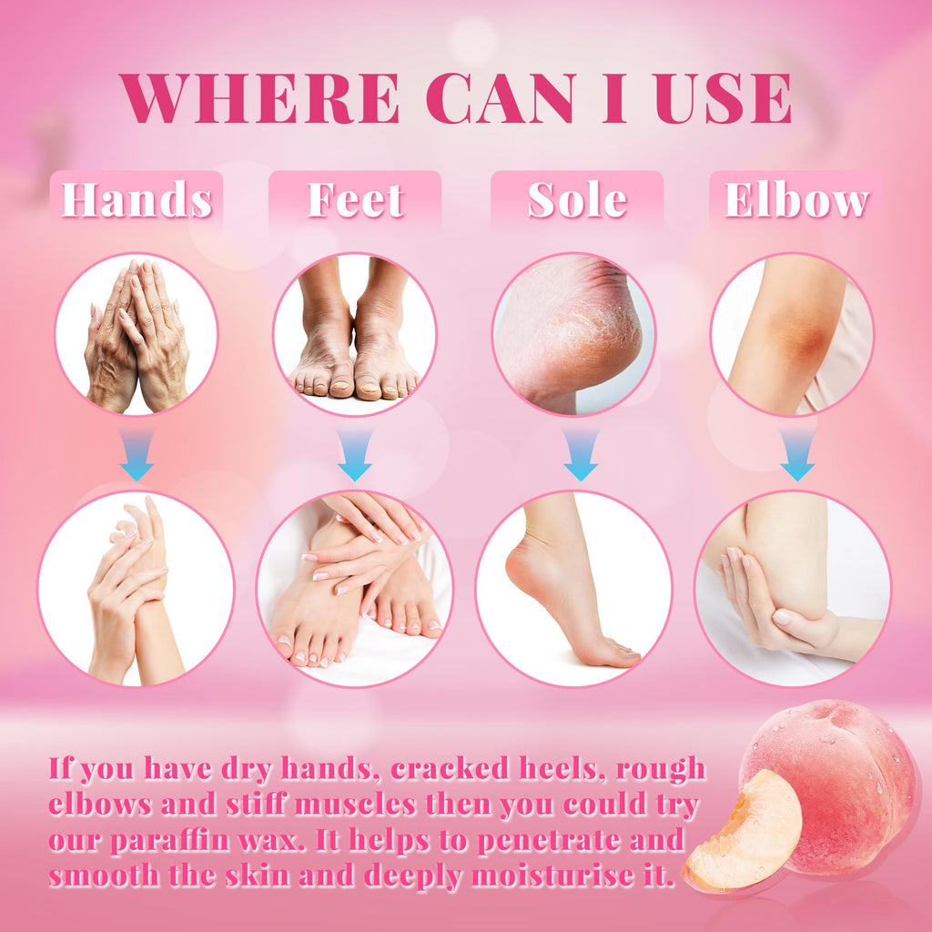 LYQC Paraffin Wax Refill, 10 packs of Paraffin Bath Wax for Hands and Feet for relief of stiff muscles and arthritic pain - deeply moisturises and protects the skin of the hands and feet (Peach)