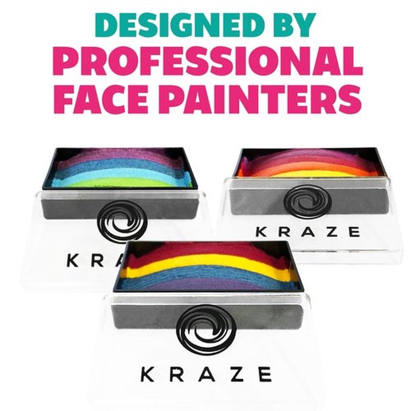 Kraze FX Dome Stroke - Dragon Dance (25 gm), Professional 1-Stroke Split Cake, Hypoallergenic, Non-Toxic, Water Activated Face & Body Painting Makeup Supplies for Adults