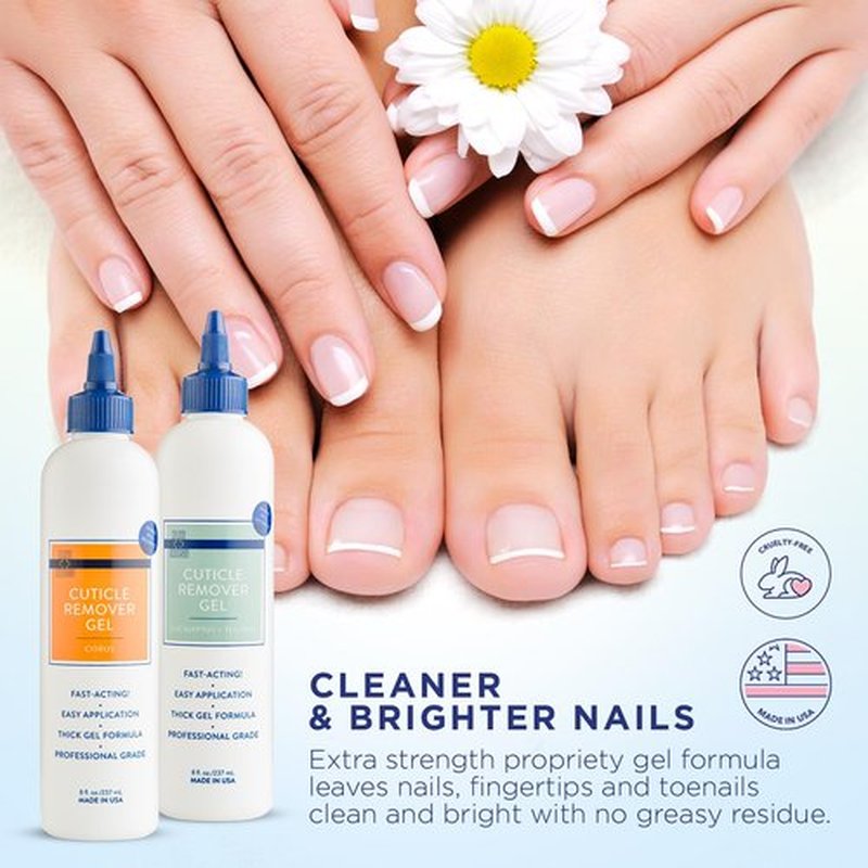 Blue Cross Cuticle Remover Gel - Hydrating Nail Softener for Brittle Cuticles | 8oz Citrus Formula