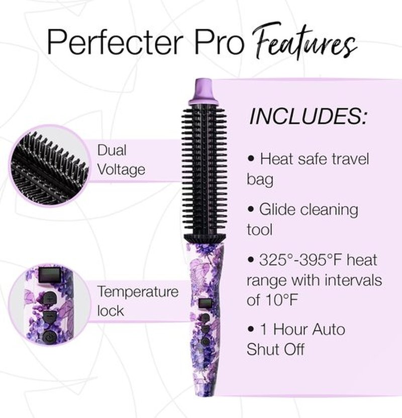 CALISTA Perfecter Pro Heated Round Brush - Lift, Volumize & Style Without Heat Damage | 1.5" Rose Gold for Long Hair