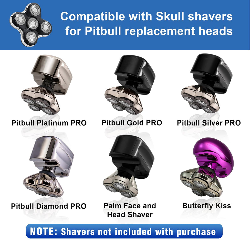 Pitbull Gold PRO/Pitbull Platinum Pro Replacement Blades - 12 Pack Compatible with Skull Shaver Heads
