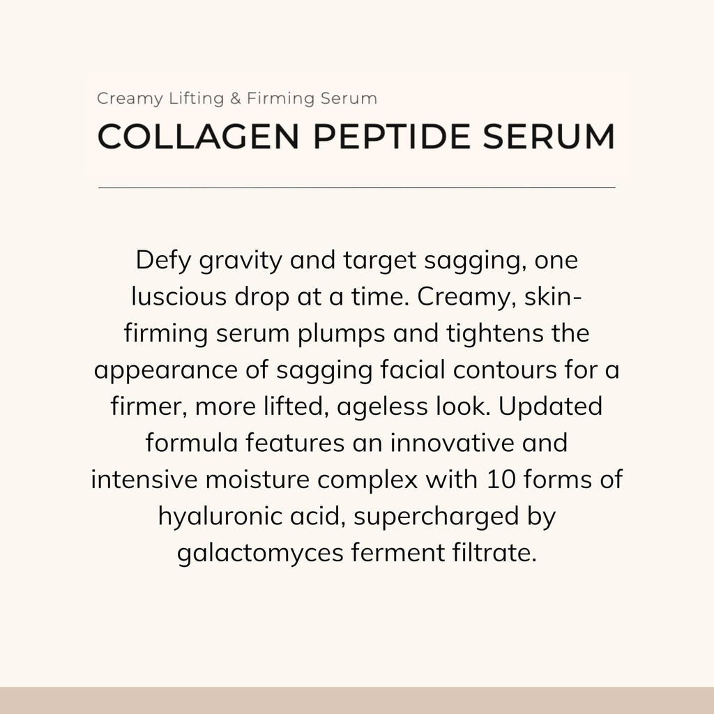 Le Mieux Collagen Peptide Serum - Concentrated, Creamy Anti Aging Face Serum with Skin Contouring Peptides & Moisturizing Hyaluronic Acid, No Parabens or Sulfates (1 oz / 30 ml)