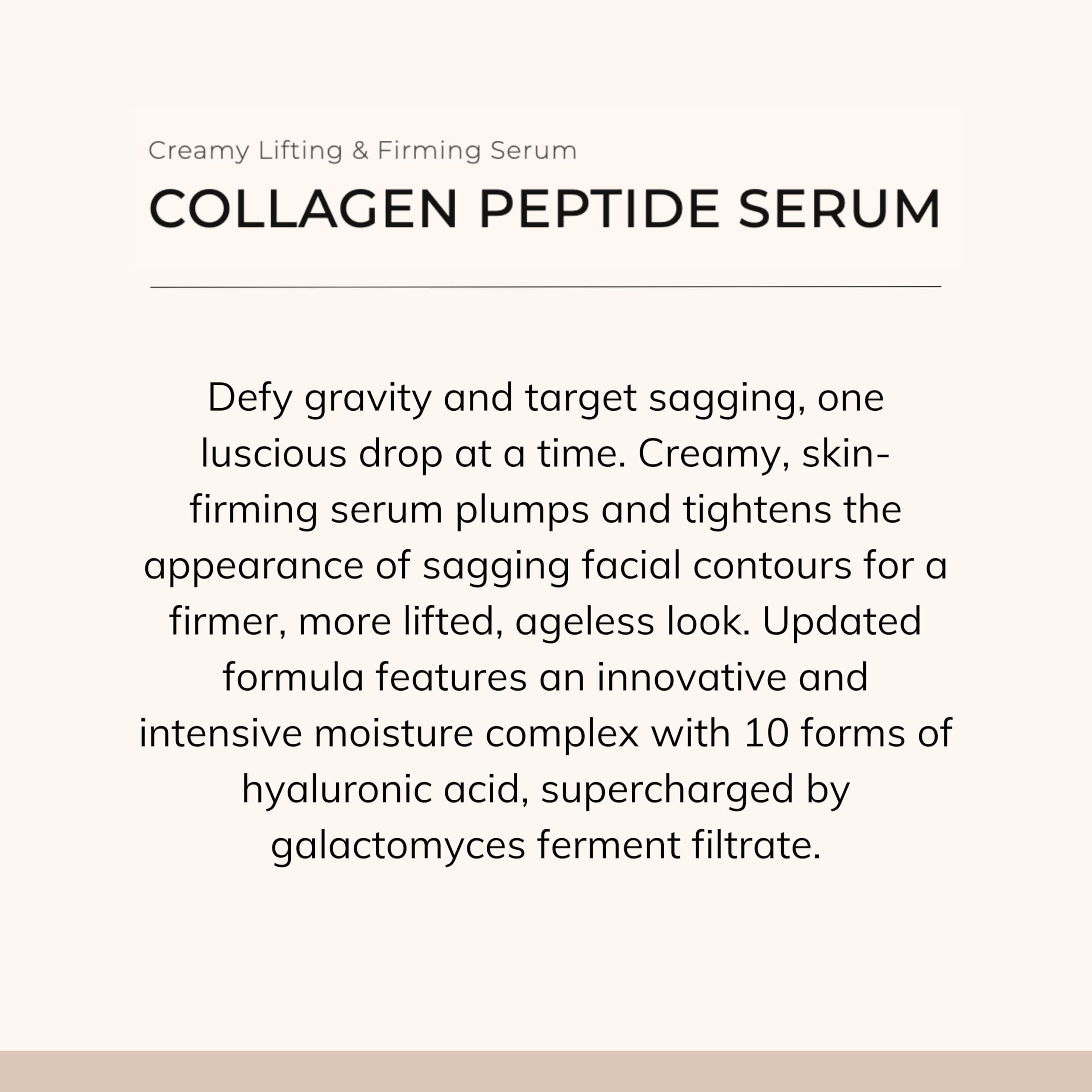 Le Mieux Collagen Peptide Serum - Concentrated, Creamy Anti Aging Face Serum with Skin Contouring Peptides & Moisturizing Hyaluronic Acid, No Parabens or Sulfates (1 oz / 30 ml)