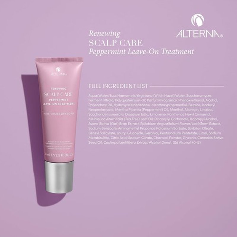 Alterna Haircare Renewing Scalp Care Treatment - Lightweight Peppermint Formula, 2.5 Fl Oz | Moisturizes & Invigorates Scalp