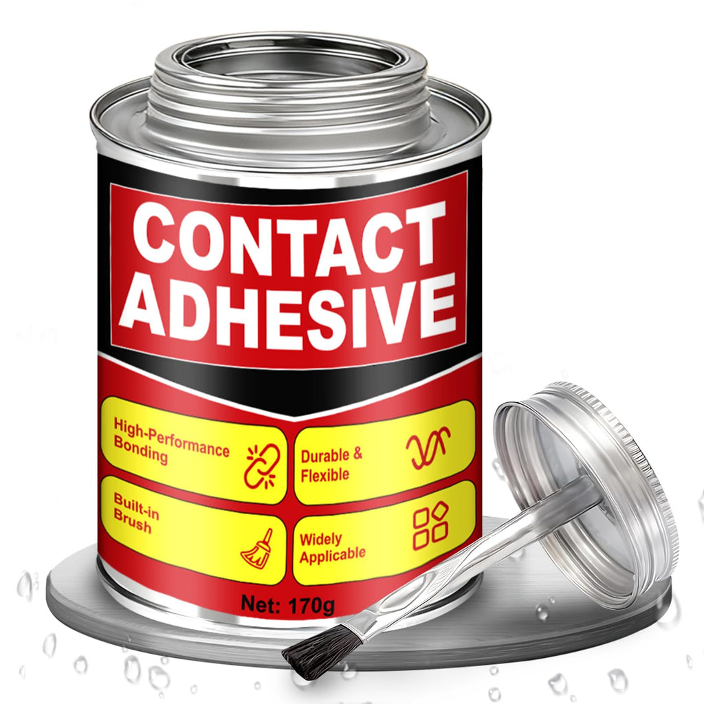 kuailaya 6 oz Contact Cement Adhesive, Contact Cement Glue Strong Instant Bonding Waterproof Flexible Good Weather Resistance Durable and Long-Lasting for Carpentry Shoe Repair and DIY Projects