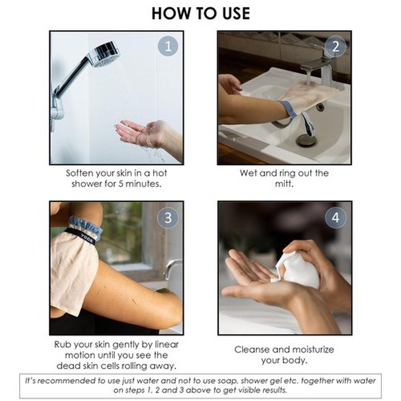 MATTEE - Kessa Glove - Exfoliating Mitt - Self-Tan Remover - Ensures Smooth and Soft Skin, Helps Avoid Keratosis Pilaris, Ingrown Hair and Cellulite -%100 Viscose Fiber - Medium