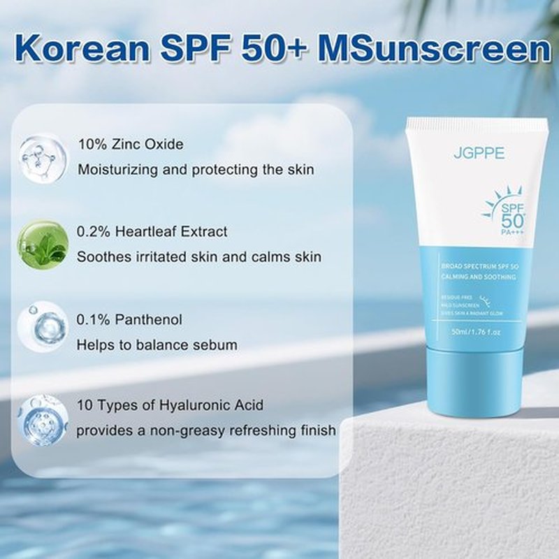 Heartleaf Korean Sunscreen - SPF 50+ Silky Moisture Tinted Sun Essence | Lightweight, Non-Greasy, 50ml