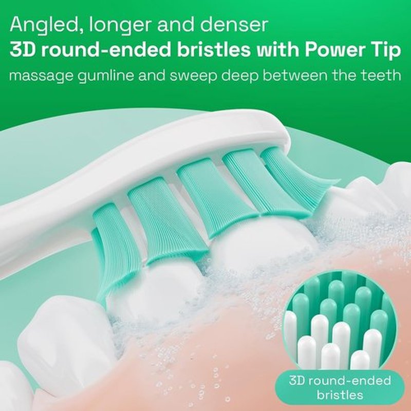 Brushmo Replacement Toothbrush Heads - Plaque Control for Philips Sonicare | 8 Soft Dupont Bristles, White