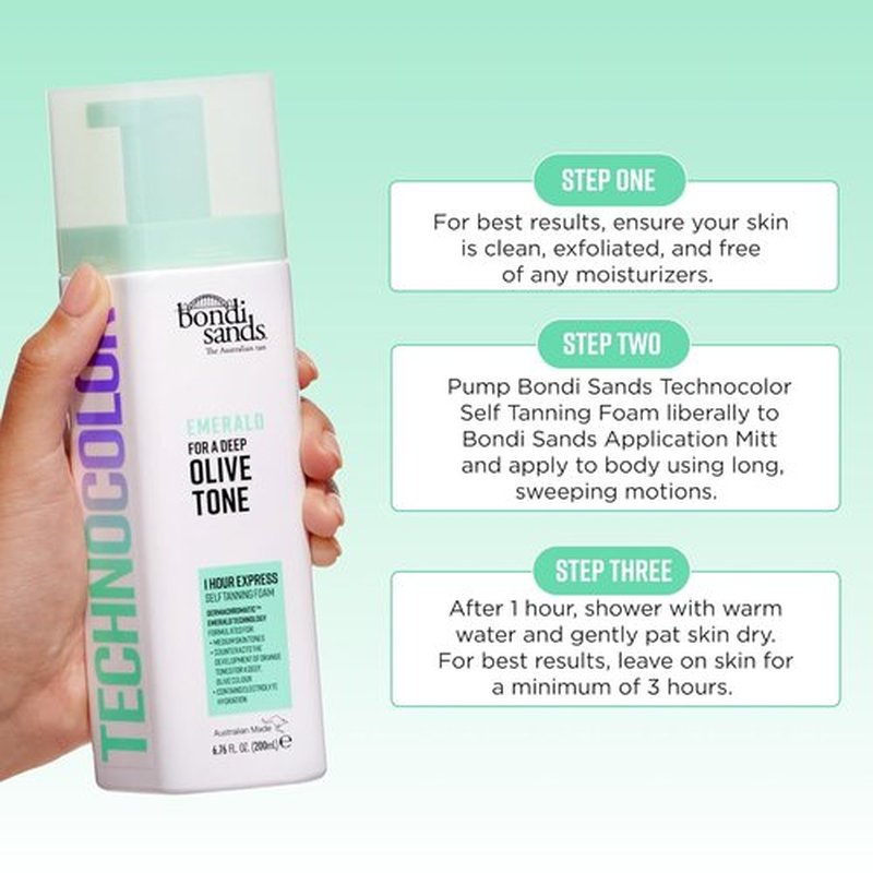 Bondi Sands Technocolor Self Tanning Foam - 1 Hour Express Formula for Hydrated, Natural Glow | 4 Shades Available