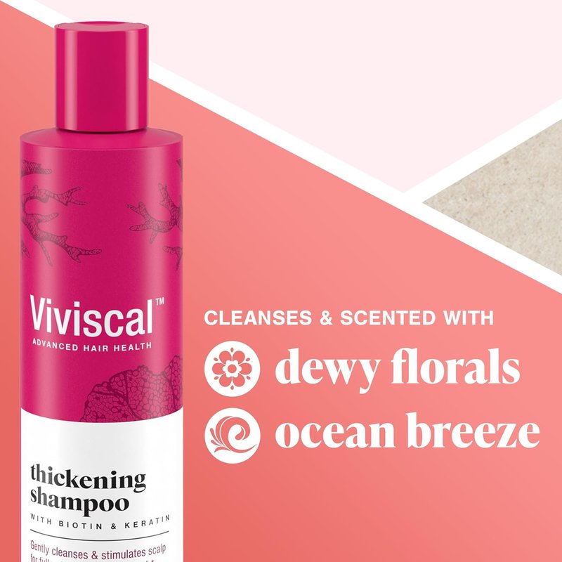 Viviscal Thickening Shampoo - Biotin & Keratin Formula with Marine Collagen | 250ml (8.45 fl. oz.) for Stronger, Healthier Hair