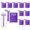 Womens Shaving Cream Bulk Travel and Women's Disposable Razors Individually Wrapped,0.53oz Shave Gel for Women,Care Dry Skin Womens Shave Gel Disposable Razors Women for Guests Homeless Travel