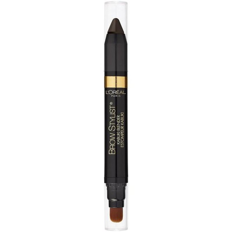 L'Oréal Paris Brow Stylist | Kabuki Blender Brow Crayon for Perfect Brows - Dark Brunette, 0.05 oz.