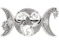 HAQUIL Triple Moon Celtic Knot Hair Clip Vintage Hollow Moon Hair Clip Barrette Jewelry for Women