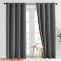 NICETOWN Gray Blackout Curtains - 84-Inch Thermal Drapes for Bedroom | Room Darkening Grommet Panels (2 Pack)