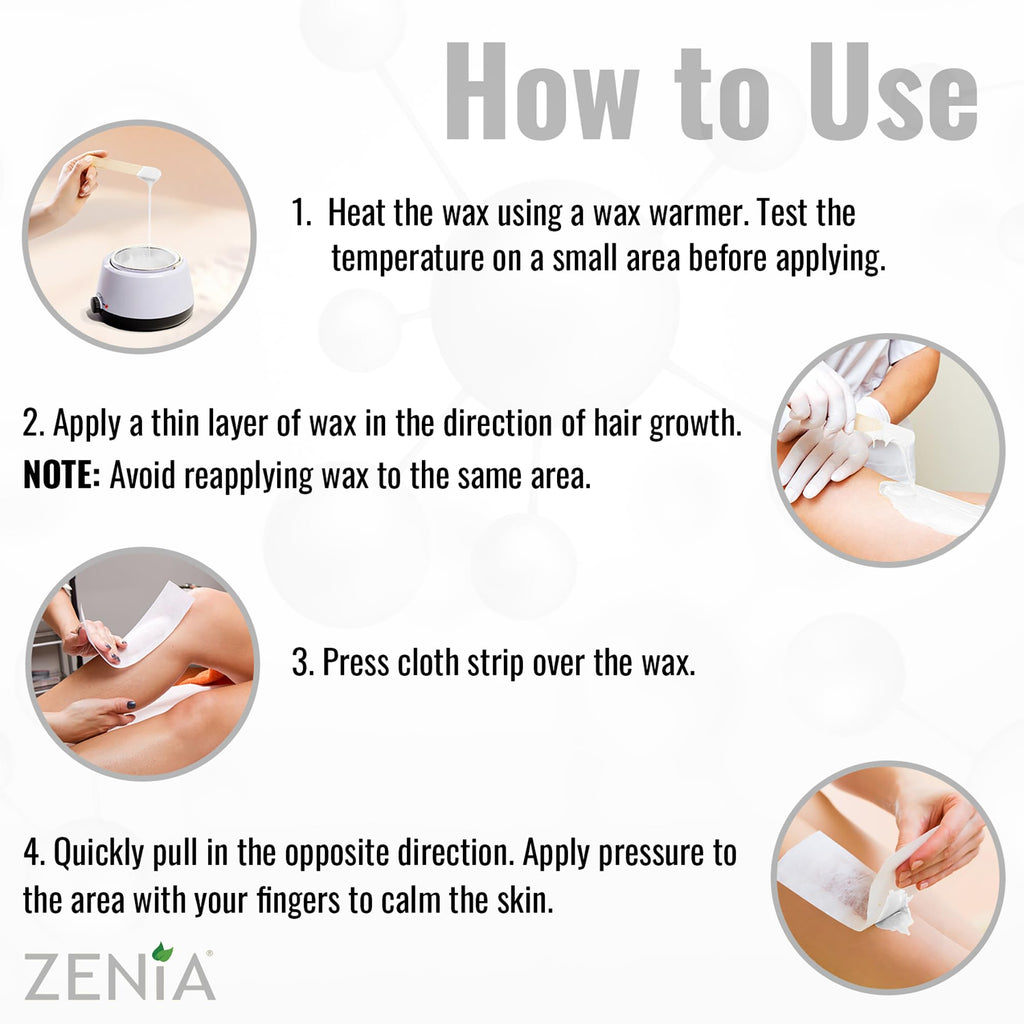 Zenia Zinc Oxide Wax 14oz - Gentle Hair Removal Soft Wax for Sensitive Skin - Perfect for Full-Body Use Including Face, Arms, Legs, and Bikini