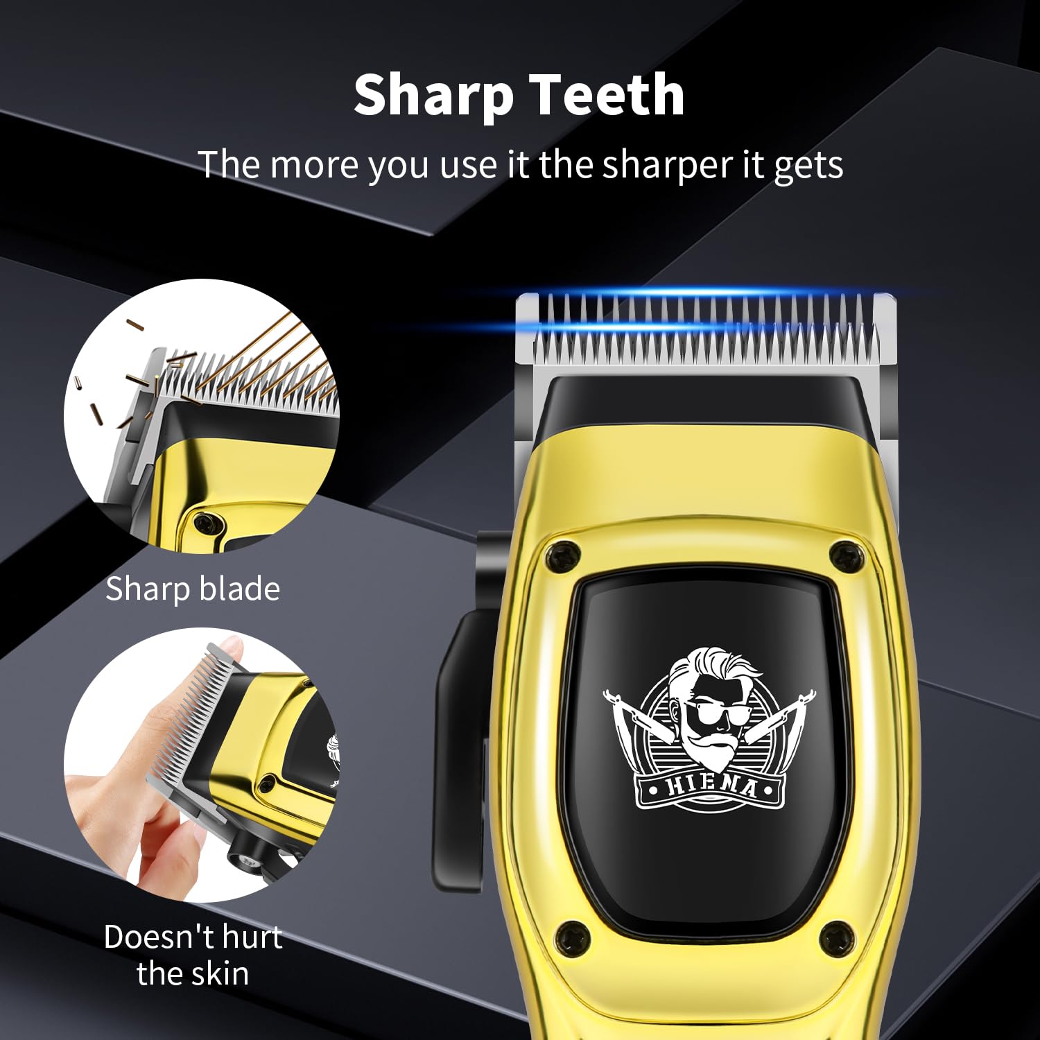 HIENA PRO Professional Hair Clippers for Men, Rechargeable Barber Clippers, Cordless Electric Hair Clipper and Hair Trimmer, Haircut Clipper, Gift for Men