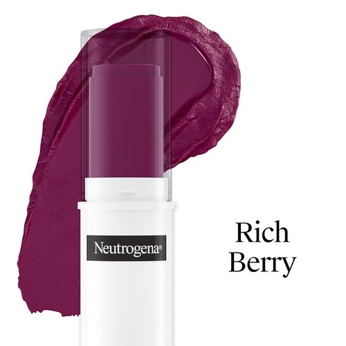 Neutrogena Healthy Glow Blush Stick - Ultra Creamy Cheek Color with Mango Butter | Rich Berry, 0.3 oz