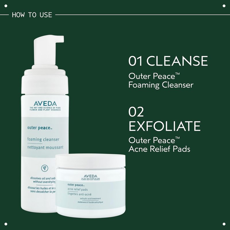 Aveda Outer Peace Foaming Cleanser - Daily Face Wash for Acne-Prone Skin | 4.2 Fl Oz with Plant Extracts