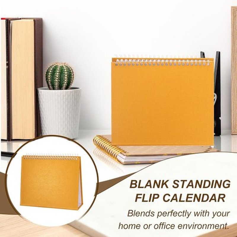 PATIKIL Desk Calendar Base - 4 Pack Flip Calendar Stand | 8.3 x 6.7 Inches - Pearl Paper for DIY Decor