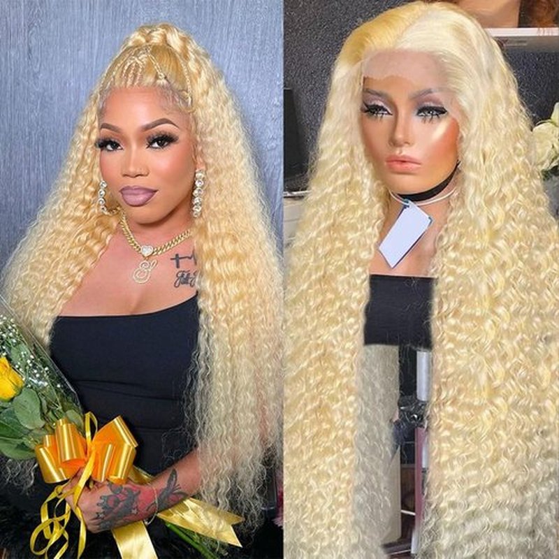 Belaved 28 Inch Deep Wave Wigs Human Hair 613 Blonde Lace Front 13x6 HD Transparent Curly 100% Real Human Hair 180% Density Pre Plucked No Synthetic Blend No Tangle No Shedding Triple Lifespan