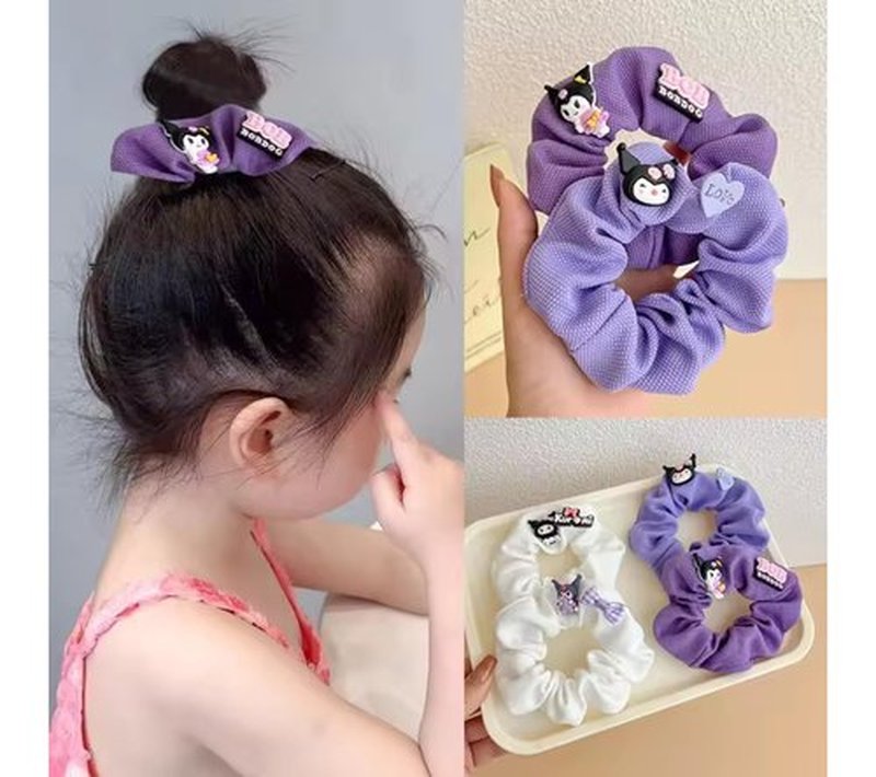 Cute Hair Brush, Cartoon Hair Brushes & 4 Scrunchies, Ultra Soft Detangling Hair Brush, Detangling Wet and Dry Brush for All Hair Types For Girls and Boys (Set)