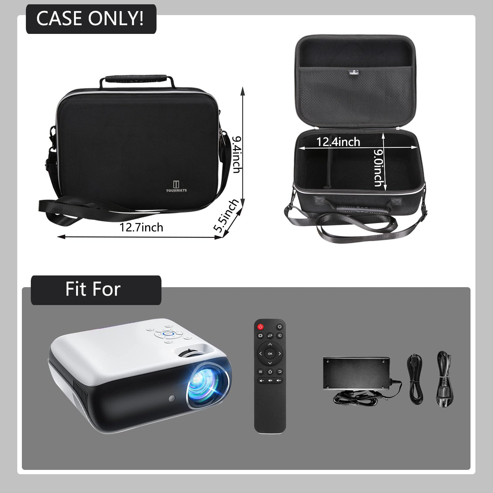 Hard Storage Case for HAPPRUN Projector, Travel case for Native 1080P Bluetooth Projector - Tourmate Case Only
