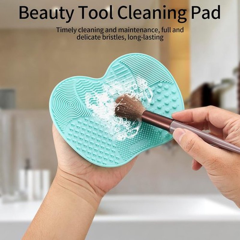Skiennix Silicone Makeup Brush Cleaning Mat - Portable Suction Cup Cleaner for Brushes | 2 Pcs Set