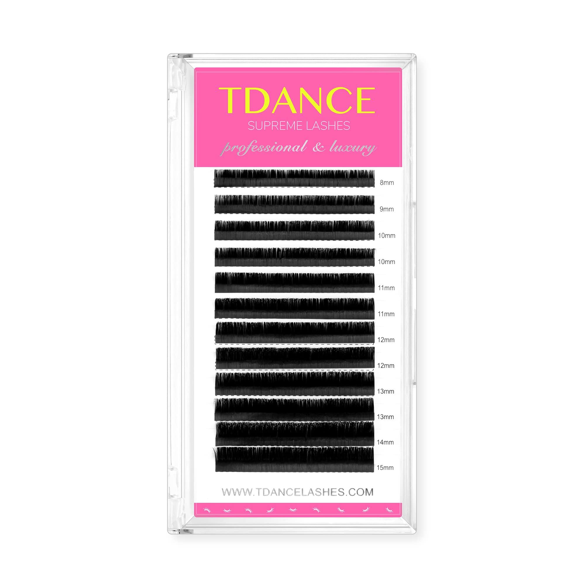 TDANCE Lash Extension Matte Black Eyelash Extension C CC D DD J B L Curl Volume & Classic Lash Extensions 0.03-0.18mm Thickness Professional Salon Use(0.03-C,8-15 mm)
