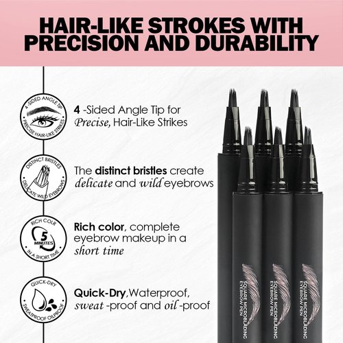 Anglicolor Microblading Eyebrow Pen Easy To Use,Eyebrow Pen Natural,Eyebrow Brush PenTo Hair-Like Strokes, Long-Lasting,Quick Drying,Outlining Filling Eyebrow Makeup (01)