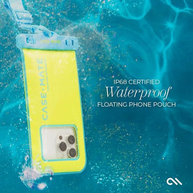 Case-Mate Waterproof Phone Pouch - IP68 Floating Case with Crossbody Lanyard - Touchscreen Friendly - Citrus Splash