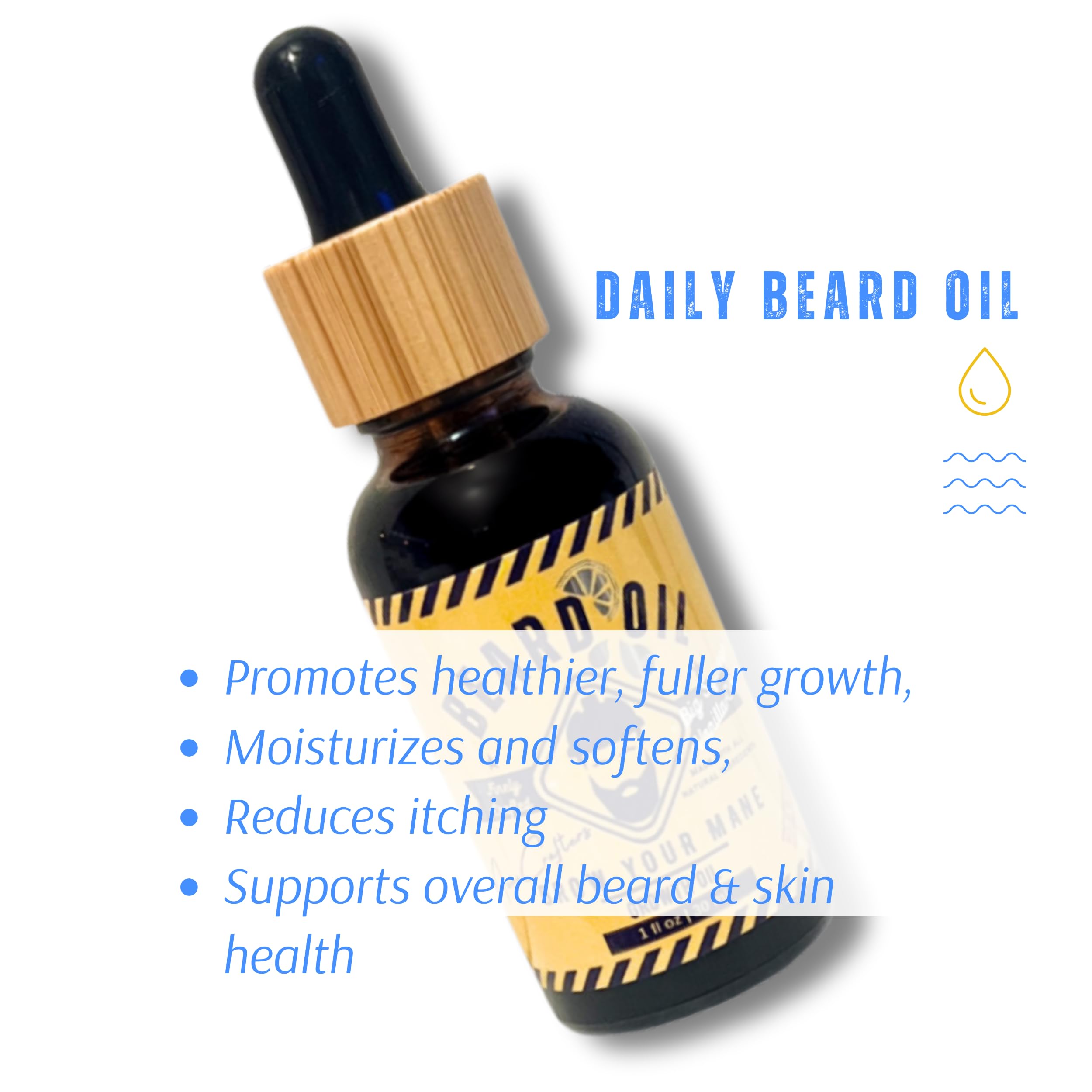MANE CRAFTERS Beard Oil for Men – Big Squeeze Vanilla Citrus – Made with Natural Ingredients to Promote Healthy Beard Growth, Soften & Nourish for a Fuller-Looking Beard – 1 oz