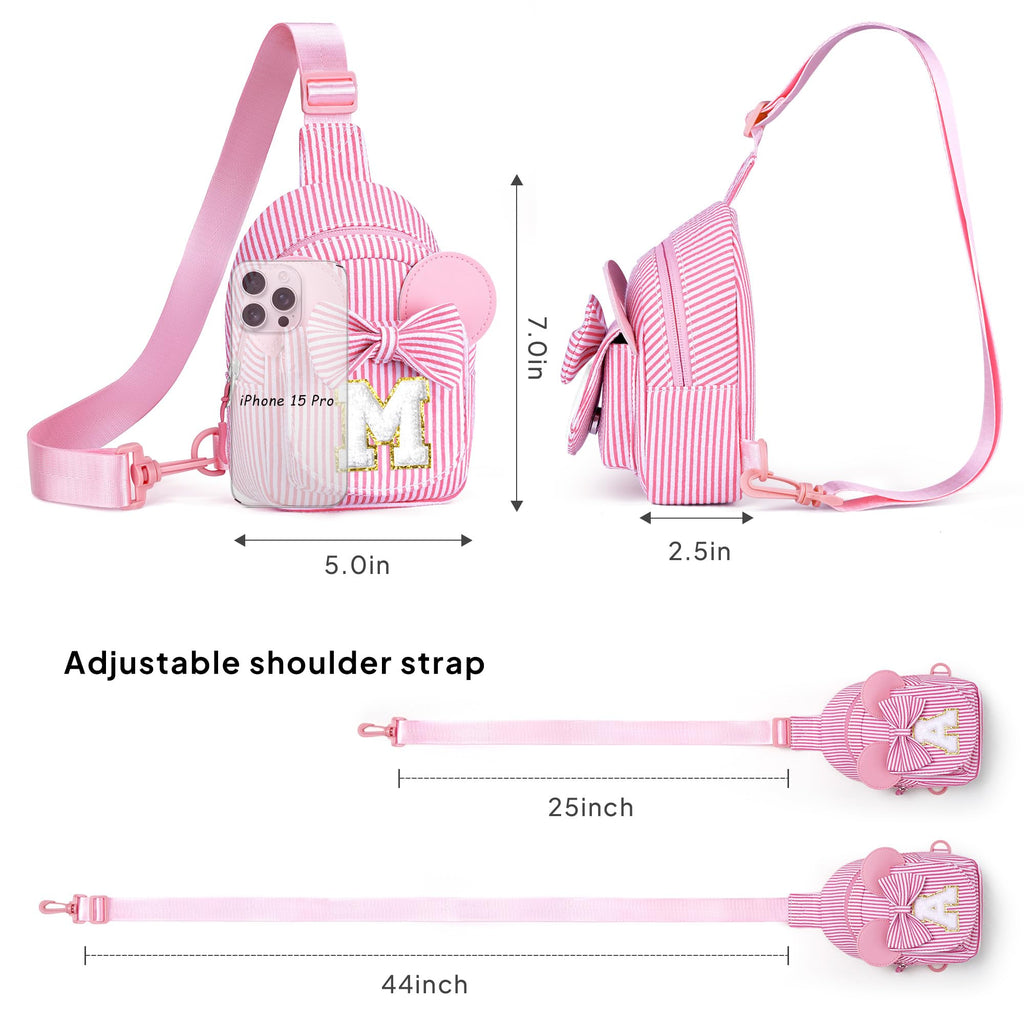 QLOVEA Birthday Gifts for Girls Kids Sling Bag Purse for Toddler, Pink A