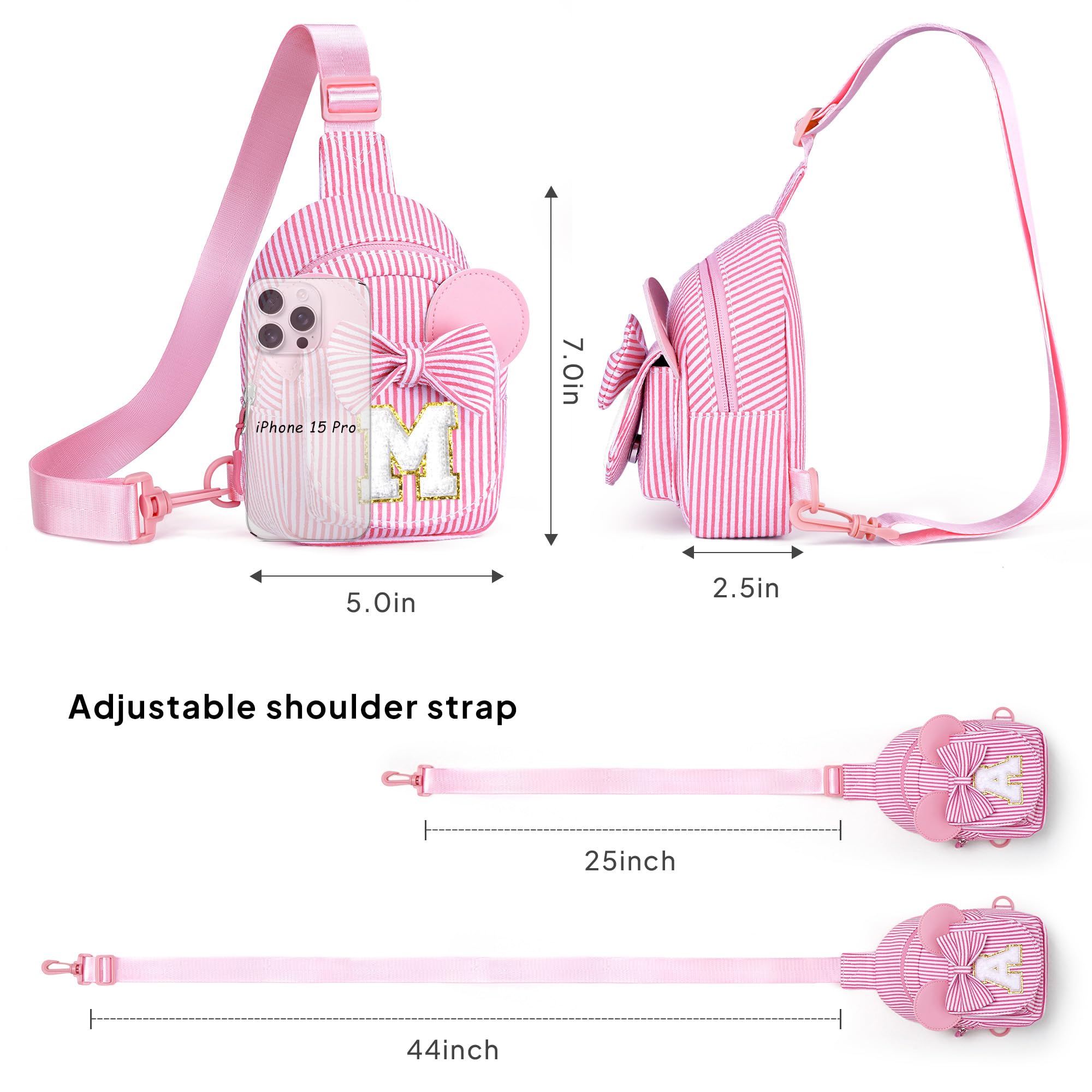 QLOVEA Birthday Gifts for Girls Kids Sling Bag Purse for Toddler, Pink A