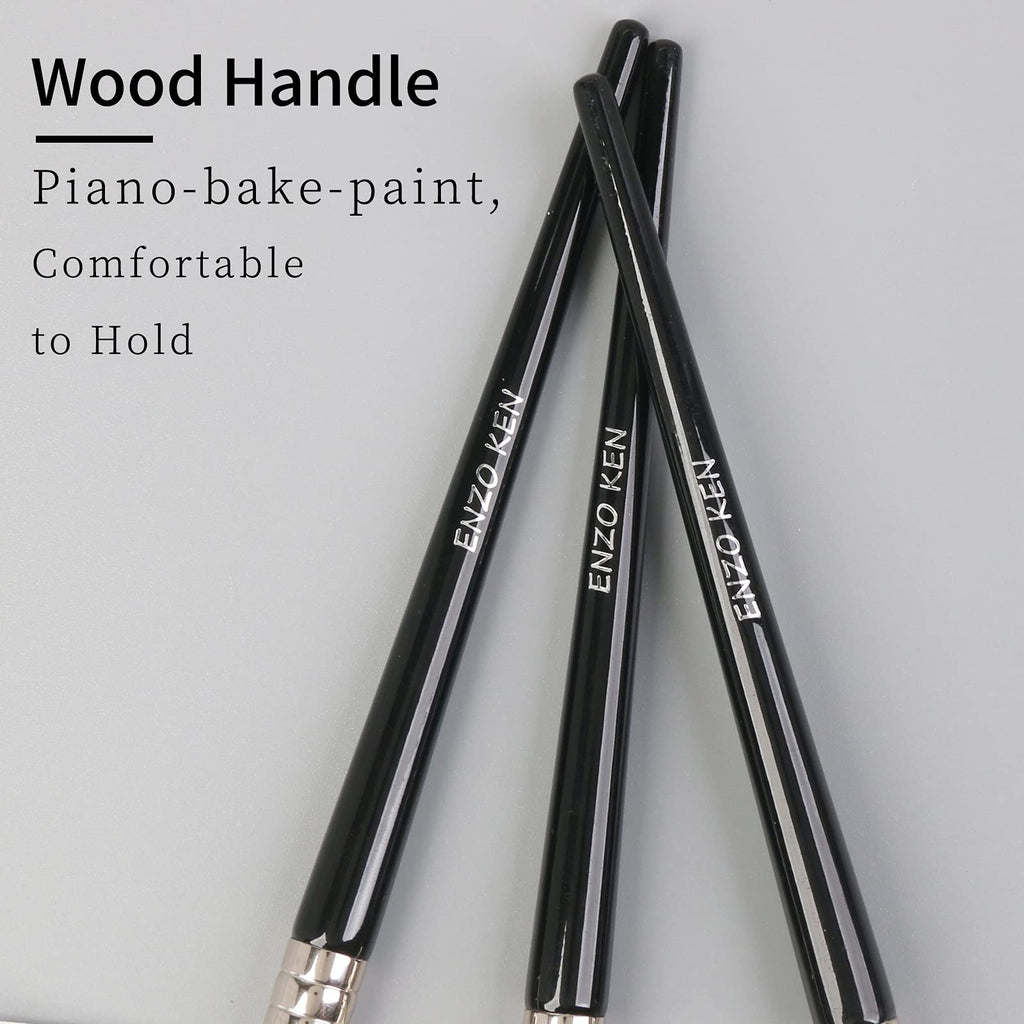 ENZO KEN Eyeshadow Brush, Angled Concealer Brush Under Eye, Small Nose Contour Brush, Flat Eyebrow Brush, Eyeliner Brush