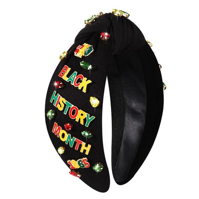 Afro Queen Juneteenth and Black History Month Knotted Headbands - African Heart Map Headband, Hair Accessories and Outfits Gifts (Black E)