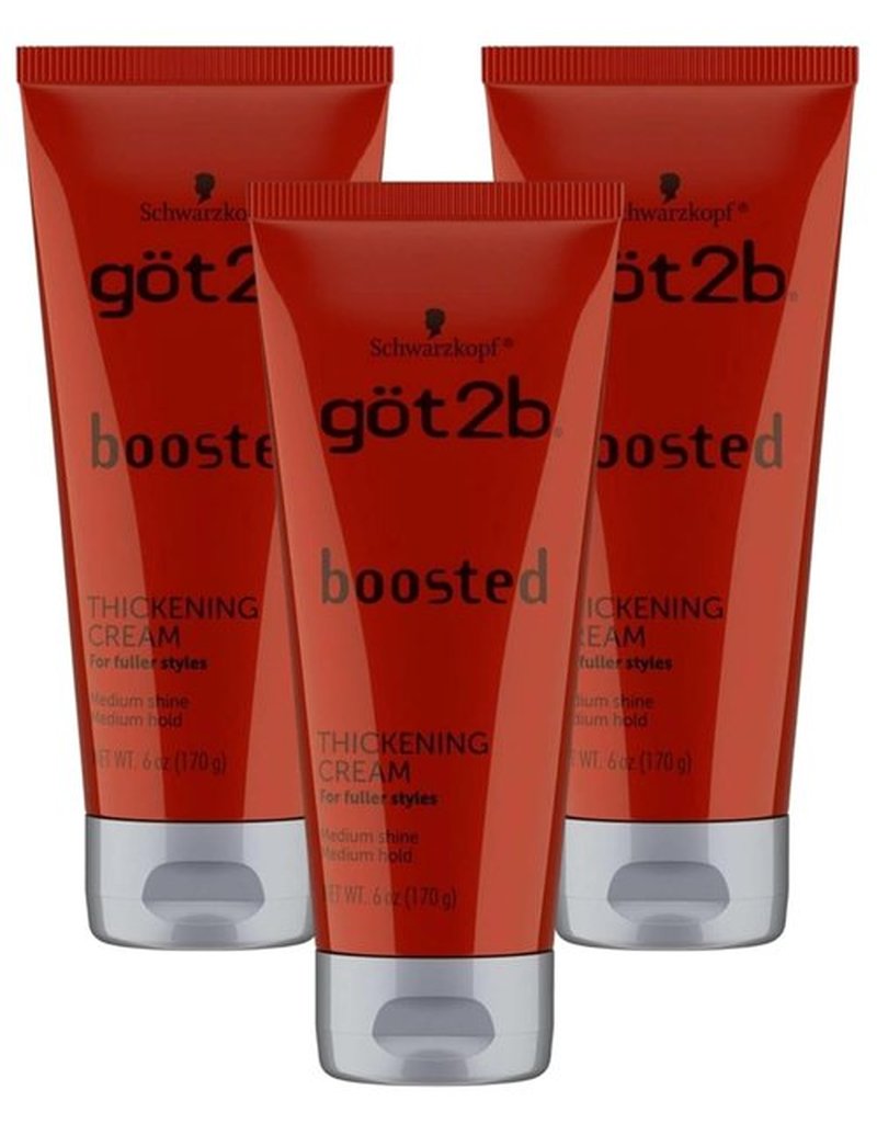 Got 2B Boosted Hair Thickening Cream - Fuller Styles with Medium Shine & Hold, 6 Ounce | 3 Pack