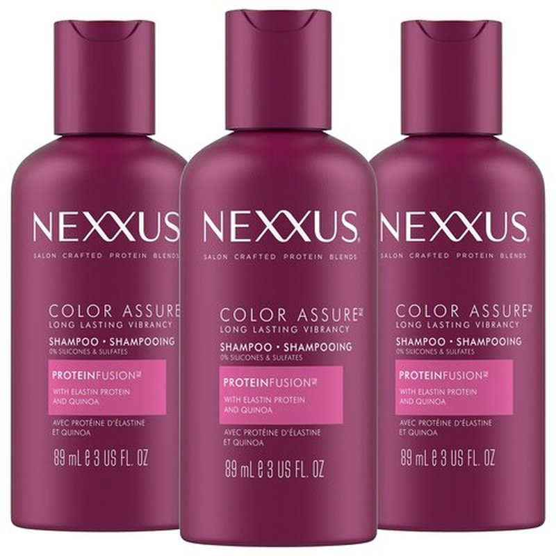Nexxus Color Assure Shampoo - Travel-Size 3-Pack | Replenishes & Extends Hair Color Vibrancy, 3 Oz Each