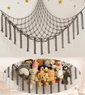Mirolam Stuffed Animal Storage Hammock - Large Grey Toy Organizer for Baby Nursery Decor