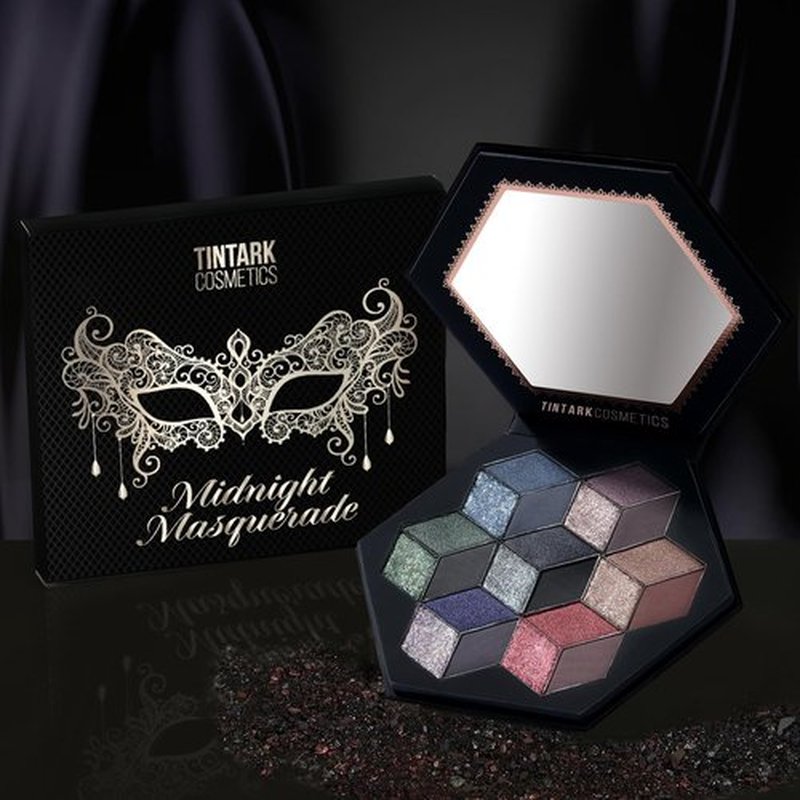 Black Smokey Eyeshadow Palette, Midnight Masquerade 21 Colors – Spectrum of Black Matte Shimmer Glitter Eye Shadow for Halloween Goth Makeup, Highly Pigmented, Talc Free