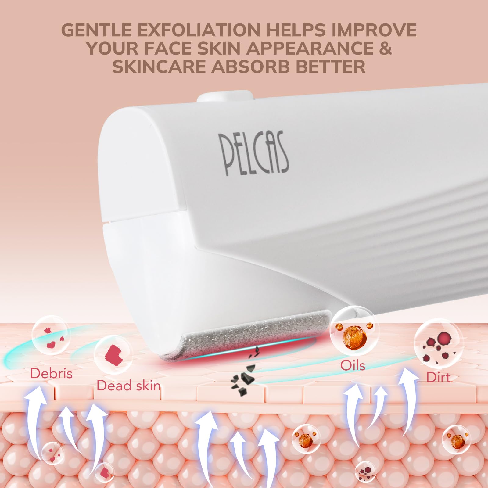ELCAS Electric Dermaplaning Tool for Face, 3 Speeds Face Razor with LED