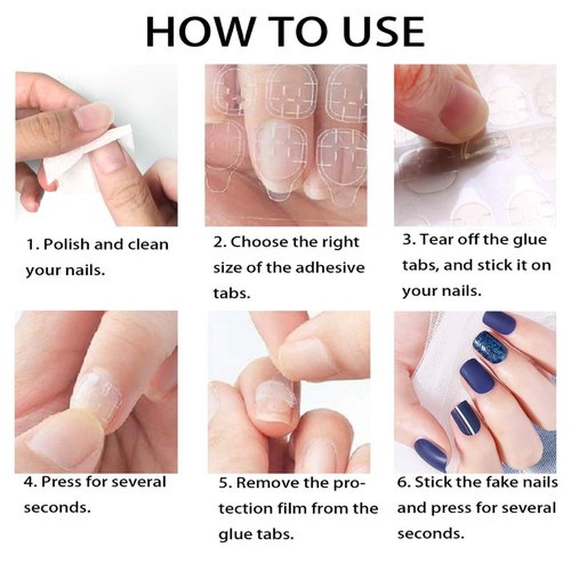 Allstarry 1200pcs (50 Sheets) Adhesive Tabs Ultrathin Waterproof Breathable Double-Sided Jelly Nail Sticker Super Sticky False Nail Glue Sticker Transparent Flexible for Manicure