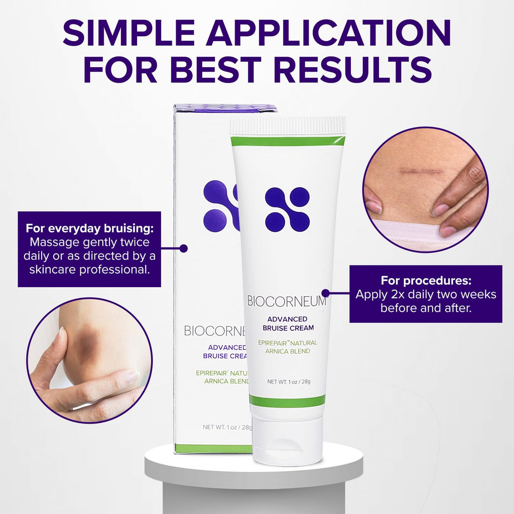 BIOCORNEUM Advanced Bruise Cream 1oz – Professional-Grade Arnica & Vitamin K Cream for Visible Skin Recovery – Botanical Formula with Vitamin E, Green Tea Extract & More – Lightweight, Fast-Absorbing