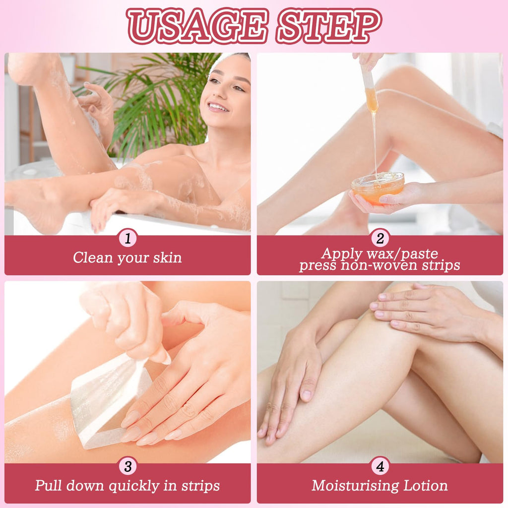 30 Pcs Wax Strips for Hair Removal 2.5'' x 7.5'' Non Woven Body and Facial Wax Strips Paper, Beauty Waxing Strip for Leg Face Chest Back and Bikini (30 Pcs)