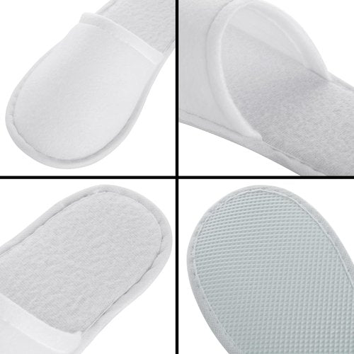 Juvale Disposable Slippers for Guests - Individually Wrapped Spa & Hotel Slippers - Slip-Resistant Shoes - Travel-Friendly Disposable Shoes - Medium (Men’s US 10/Women’s US 11) White - Pack of 24