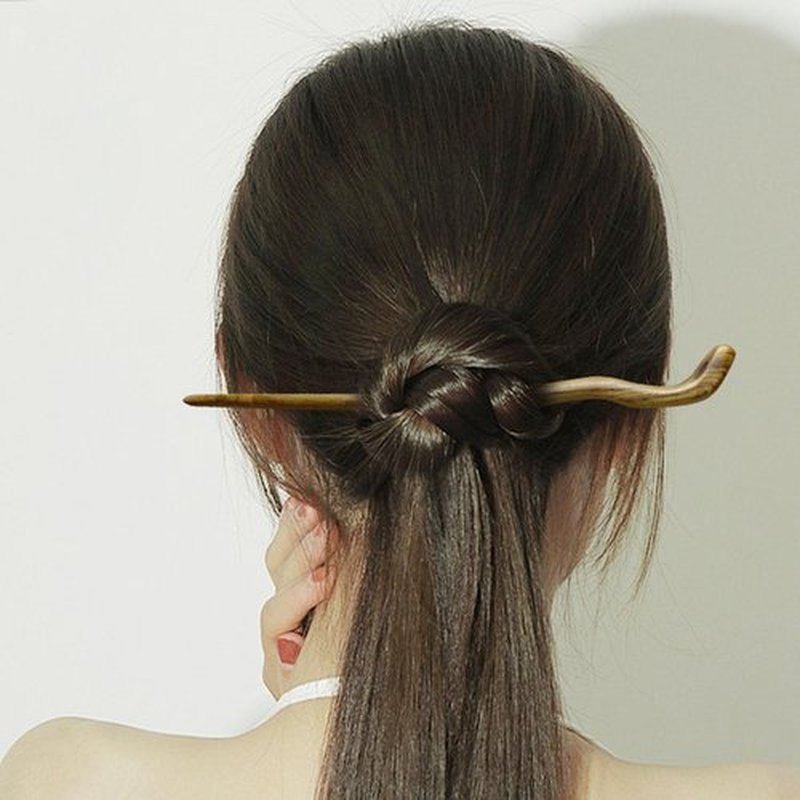 Hair Sticks for Buns 9.0" Ebony Hair Chopsticks for Women Long Hair Simply Wooden Hair Pin sticks (2-Sandalwood 8.7")