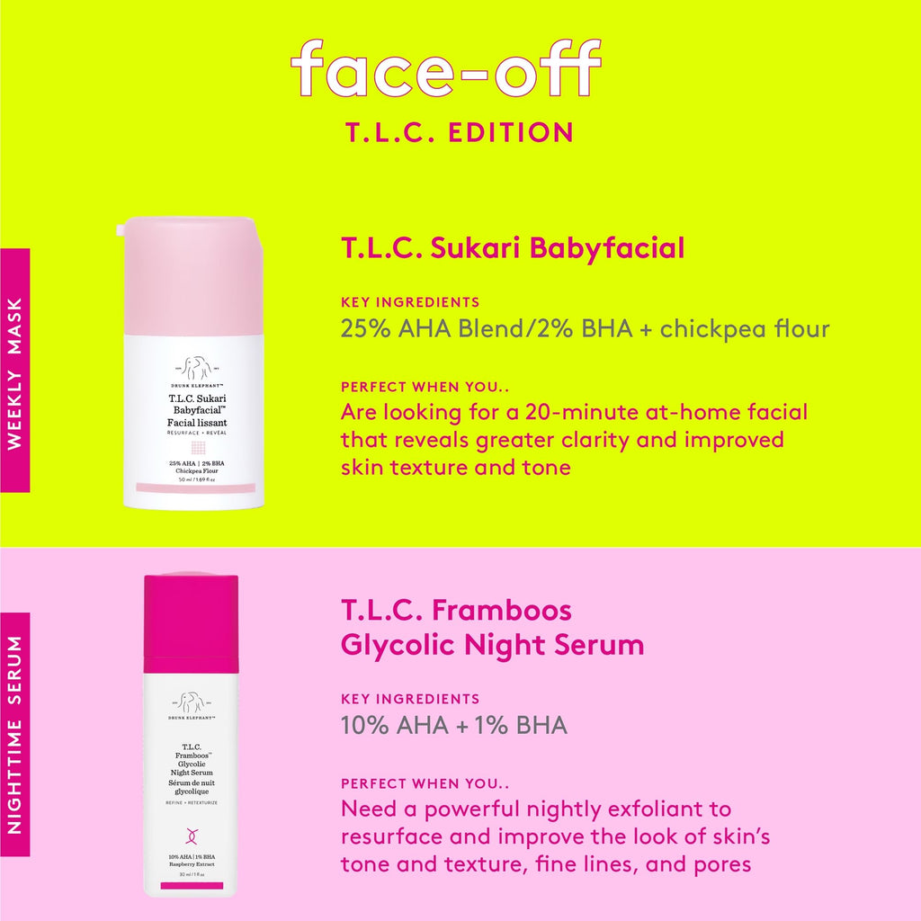 Drunk Elephant T.L.C. Sukari Babyfacial - 50 ml/1.69 fl oz - Exfoliating Face Mask - Clean Clinical Skincare - Cruelty-Free - Dermatologist-Tested - Free of Essential Oils, Silicones, and Fragrance